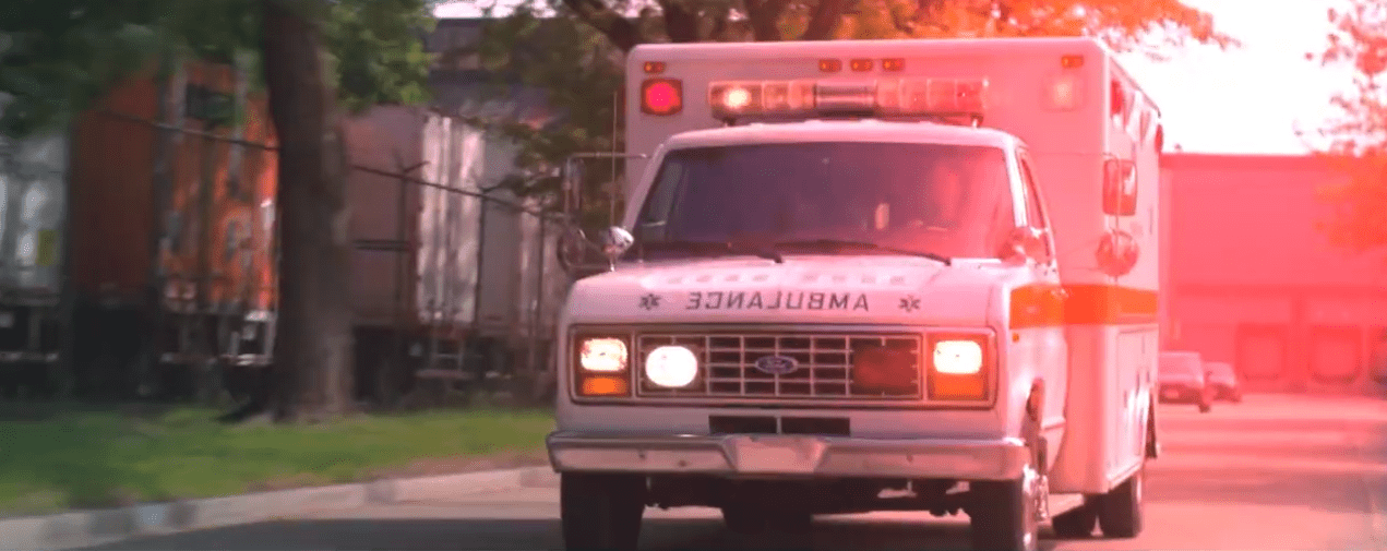 Ambulance van on road